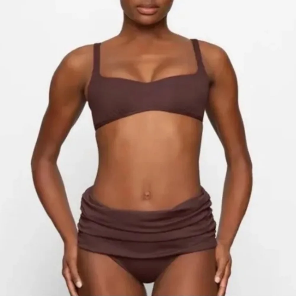 SKIMS Sculpting‎ Line Bikini Top in Cocoa Brown Women's 3X NWT